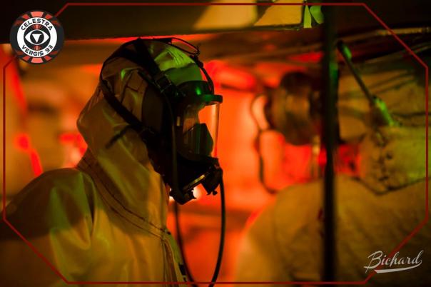 Radiation suit for work down in the reactor. Photo: John-Paul Bichard (CC-NC-ND)