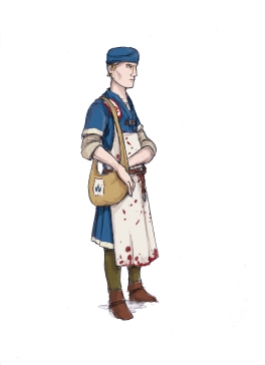 Medic from Cordovien. Illustration: Peter Edgar
