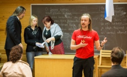 Social democractic student Tuomas Kallo holding a speech. Ingame. Photo: Tuomas Puikkonen (CC-BY 2.0)